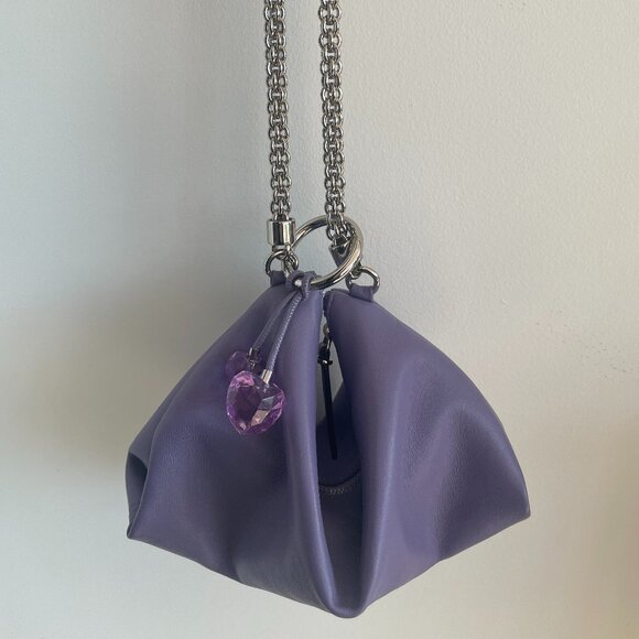 Jimmy Choo Leather Chain Pochette – Convertible Mini Baguette - Picture 5 of 11